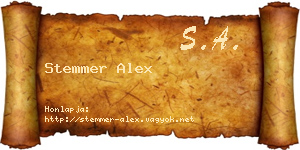 Stemmer Alex névjegykártya
